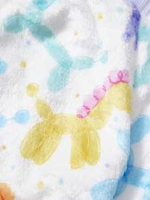 PETSIN 1pc Colorful Balloon Bear Print Pet Jumpsuit White Autumn And Winter Flannel Warm And Comfortable Pet Warm Clothes - Multicolor - View 7