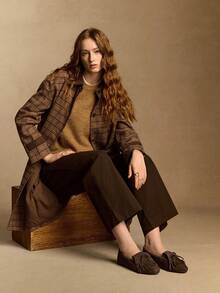 Rosivie Women's Casual Versatile Commuting Fringe Decor Flat Loafers For Christmas - Mocha Brown - View 3