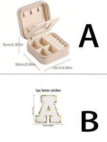 1个旅行首饰收纳盒，女士礼物，迷你首饰整理盒，带镜子的项链耳环收纳盒，粉色旅行必备，妇女节礼物，适合度假海滩、浴室、卧室等场所，大容量 - 彩色 - 查看 6