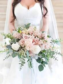 10/30/70 Pieces Of Artificial Eucalyptus Stem Plants, Imitation Eucalyptus Branches And Stems, Suitable For Wedding - Green - View 5