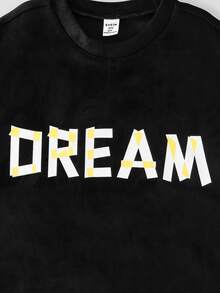SHEIN Explorewe 男童休闲宽松套装，包含一件印有“DREAM”字母的短袖上衣和一条阔腿裤，裤腰采用松紧带设计，裤腿有层次感，适合夏季、街头、返校和日常穿着。 - 彩色 - 查看 8