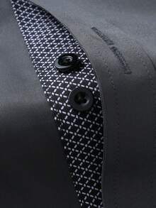 Manfinity Mode Plus Size Men's Long Sleeve Casual Business Shirts - Dark Grey - View 4