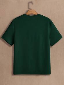 HIMLAND 男士字母图案圆领休闲短袖T恤 - 彩色 - 查看 6