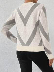 EMERY ROSE 秋冬新品 几何条纹套头衫 - 彩色 - 查看 2