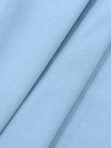 GlowEve CURVE 大码女式长袖衬衫，3D立体花卉装饰，腰部系带，秋冬款 - 藍色 - 查看 8
