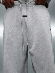 PLAYBOY X SUMWON Relaxed Fit Essential Sweatpants With Logo Bunny Emblem Casual Lounge Pants For Daily Comfort - Light Grey - View 6