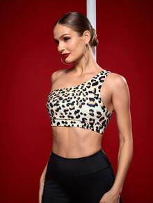 Menodora SHEIN Sport Women's Casual Sports Leopard Print Camisole - Black - View 4