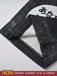 SHEIN Explorewe 女童休闲时尚卡通图案卫衣和配套卡通裤套装 - 黑色 - 查看 13