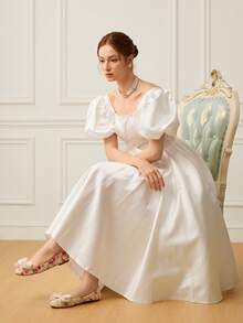 CUCCOO HITCHD 女士蝴蝶结装饰花卉图案百搭平底乐福鞋 - 黃色 - 查看 3