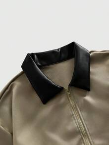 ROMWE MEN Men's Casual Zip-Up Utility Jacket - Multicolor - View 3