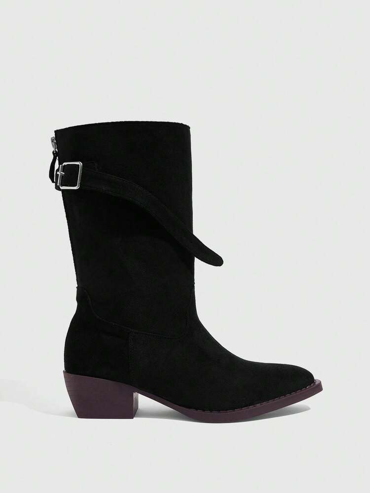 CUCCOO SZL Women's Casual Chunky Heel Mid-Calf Boots For Christmas