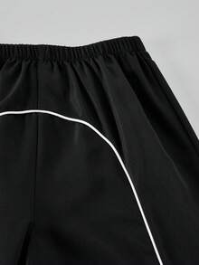 SHEIN ChillGRL 青少年女孩 V 领字母印花运动衫和工装裤休闲两件套