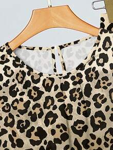 SHEIN Clasi Bộ 2 trang phục họa tiết da báo ombre dành cho nữ, thoải mái khi mặc hàng ngày - Nhiều màu - Xem 3