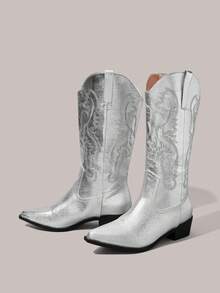 Styleloop 女式中筒靴，波西米亚西部音乐节风格，适合派对、圣诞节、万圣节服装