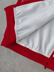 Manfinity EMRG 男士街头风INS风自由女神像图案配套红色水钻装饰休闲卫衣，男友/老公礼物，周年纪念礼物，水钻街头红色图案连帽衫，秋冬款，长袖上衣 - 彩色 - 查看 4