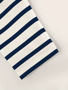 Resyla 女士休闲圆领长袖卫衣，饰有腊肠犬刺绣和条纹