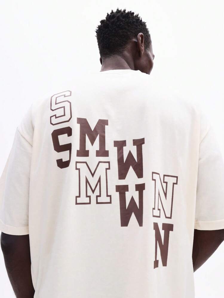 Camiseta de gola redonda com estampa do logo nas costas