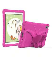 1pc Rose Red Butterfly Stand With Shoulder Strap EVA Tablet Protective Case, With Stand Function, Compatible With IPad - Hot Pink - View 12
