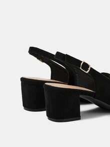 CUCCOO HITCHD Women's Pointed Toe Sequin Design Buckle Closure Elegant High Heels - Black - View 11