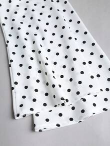 Sweetra New Autumn/Winter French Elegant Fashion Polka Dot Shoulder Bow Tie Waist Slimming Casual Commute Versatile Bell Sleeve Women Blouse - White - View 3