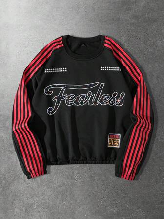 Street Life Herren Sweatshirt mit funkelndem Diamantdruck, locker geschnitten