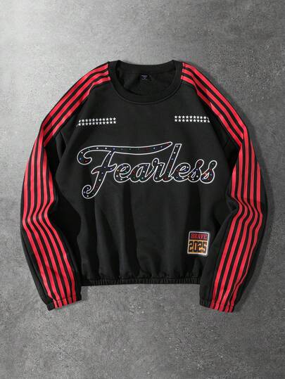 Street Life Felpa oversize da uomo con stampa a diamanti scintillanti