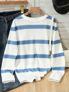 DT-TX2504--S 女童V领撞色长袖T恤（数量）@180克牛奶丝 - 彩色 - 查看 2