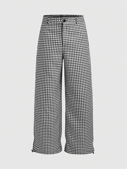 Street Life Men's Casual Street Houndstooth Pattern Pants