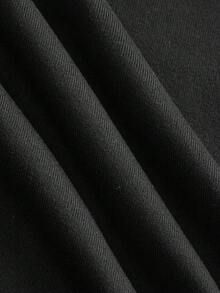 SHEIN BASICS 休闲简约百搭白色骏马图案印花保暖长袖T恤，女士款，适合秋冬季穿着 - 黑色 - 查看 6
