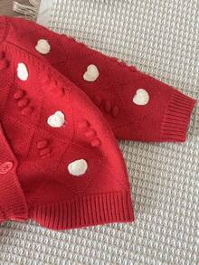 LMoss Kids Baby Girl Heart Pattern Casual Cardigan, Autumn/Winter Fall