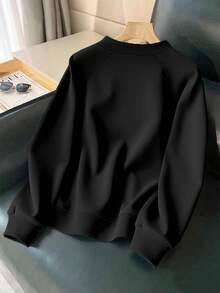 SHEIN Women's Casual Solid Color Lightweight Jacket, Suitable For Spring And Autumn - Black - View 2