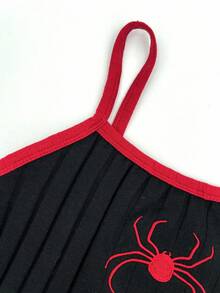 SHEIN ChillGRL 青少年女孩蜘蛛刺繡背心上衣