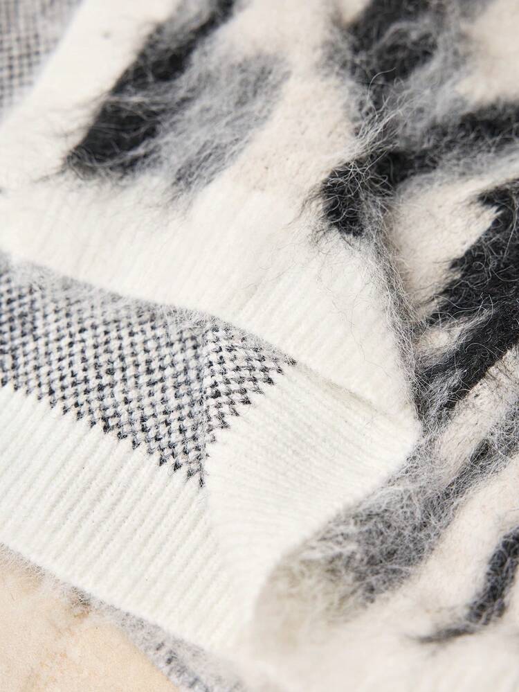 AKNOTIC Men's Jacquard Cardigan - Single-Breasted - Casual & Versatile - Suitable For Autumn/Winter - Grey - View 7