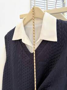 Resyla 2pcs/Set Women's Casual Outfit, New Arrival For Autumn - Royal Blue - View 6