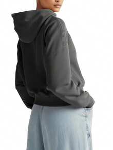 Tommy Hilfiger Women's Cropped Hoodie Grey - Black - View 2