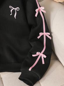 Genkimix Kids 女童秋冬新款拉链连帽卫衣蝴蝶印花百搭外套 - 黑色 - 查看 6