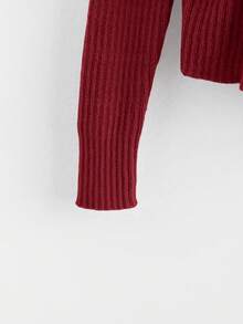 GlowEve New European And American Fashion Mixed Color Elegant Versatile Knitted Sweater Top - Red - View 3