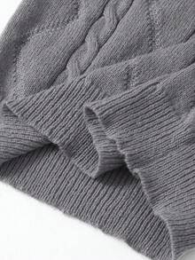 SHEIN Tween Boys' Casual Everyday Versatile Comfortable High Neck Long Sleeve Pullover Sweater