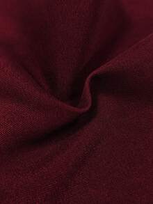 Chiquease 女士撞色披肩领长袖休闲办公西装外套 - 酒紅色 - 查看 3