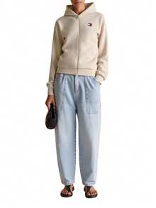 Tommy Hilfiger Women's Full Zip Hoodie Beige - 奶油色 - 查看 3