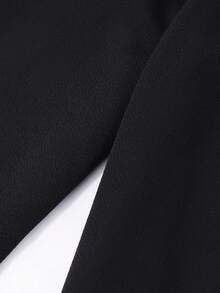 Teen Girl Black & White Spliced 2 In 1 Shirt + Black Slim Fit Slit Flare Pants