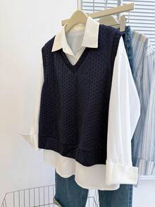 Resyla 2pcs/Set Women's Casual Outfit, New Arrival For Autumn - Royal Blue - View 5