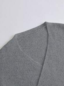 Franclia 2pcs/Set Women Casual Loose Fashion Elegant Commuting High-Quality Knitted Sweater Set, Autumn/Winter - Grey - View 6