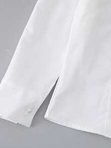 Girl's All-Match White Shirt, Versatile Design Suitable For Study, Work, Commute, And Leisure, Applicable For All Seasons - White - View 4
