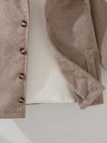 Souflis Souflis 2025秋冬新款法式复古英伦风棕色大衣，适合上学、外出、聚会等各种场合，男婴秋季款