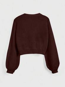 ROMWE Áo khoác cardigan thêu họa tiết Bohemian Hippie Cottagecore dành cho nữ - màu nâu - Xem 3