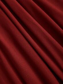 Sweetra Đầm dài tay đơn giản thanh lịch màu cà phê thu đông cho nữ - Màu Đỏ Sâu - Xem 5