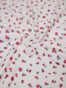 SHEIN Plus Size Romantic Ditsy Floral Crew Neck Long Sleeve Top And Wide Leg Pants Women Pajama Set, Winter Clothes Pajama Sets For Women Round Neck Pj Sets For Women Long Sleeve Strawberry Pajama Set Soft Pajamas Set Cherry Pajama Set