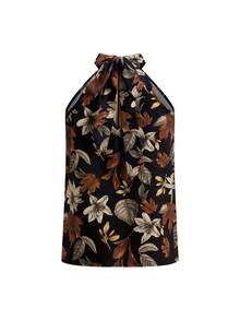 Ellevyn Set 2 buc. bluză și pantaloni fără mâneci cu imprimeu floral pentru femei