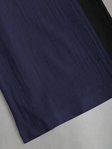 Flirla Petite 2件套女士纯色直筒裤套装 - 藏蓝色 - 查看 4